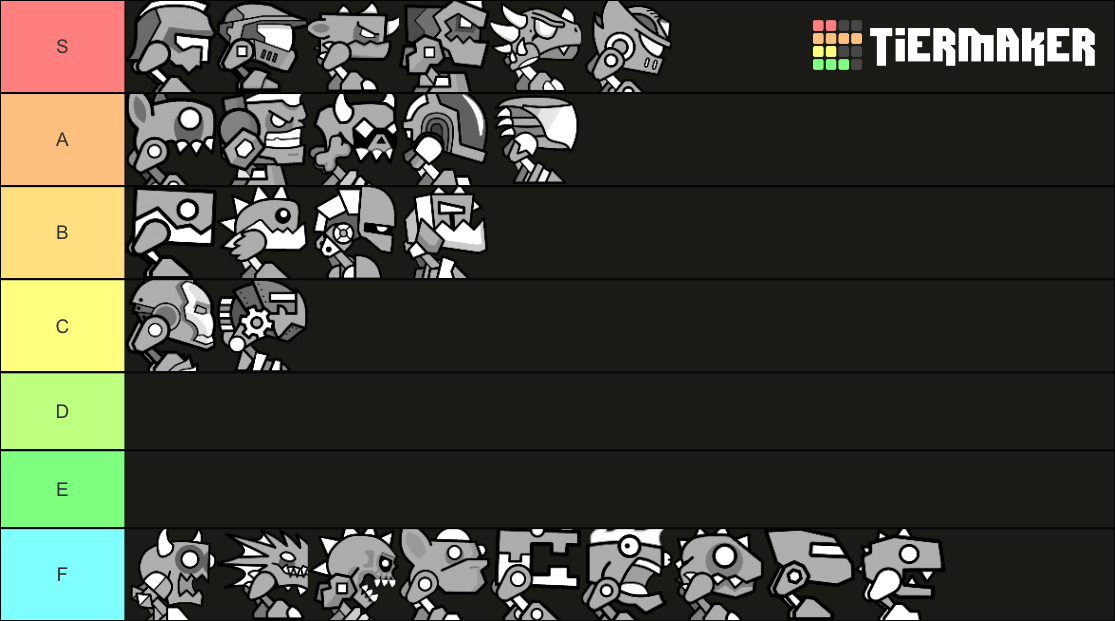 Geometry Dash Robots Tier List Rankings) TierMaker