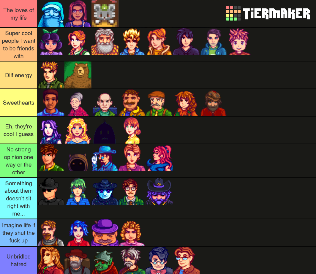 Stardew Valley Characters Tier List (Community Rankings) - TierMaker