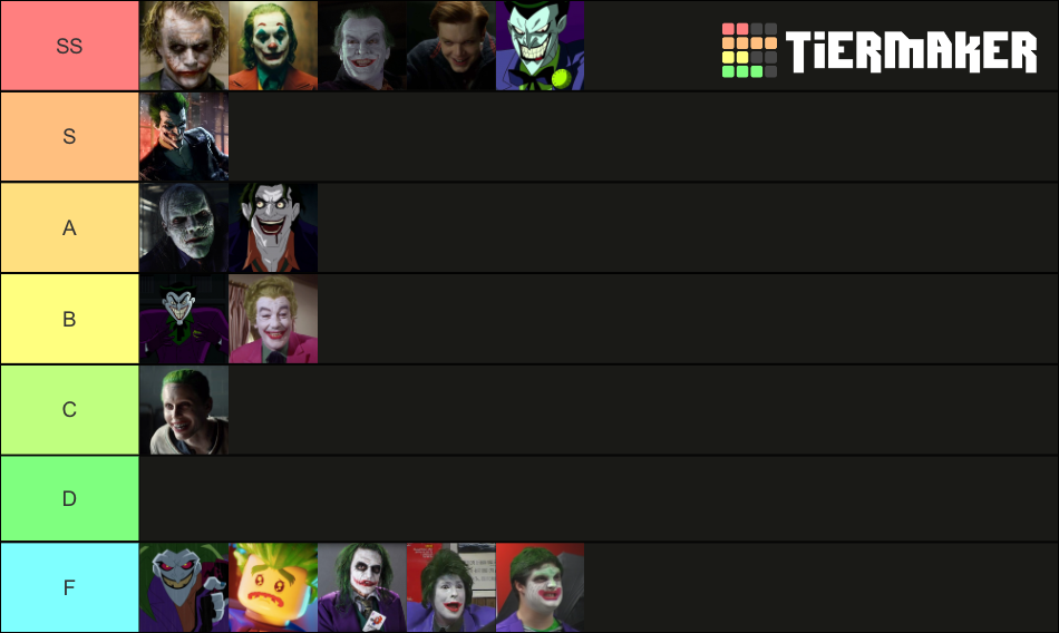 Ultimate Joker Tier List Rankings) TierMaker