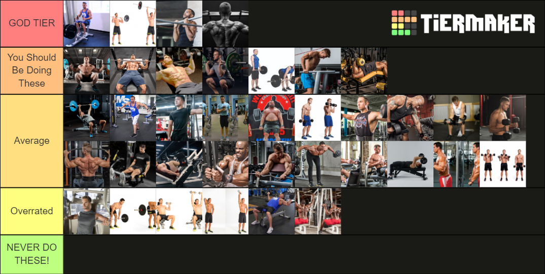 Gym Exercises Tier List Rankings) TierMaker