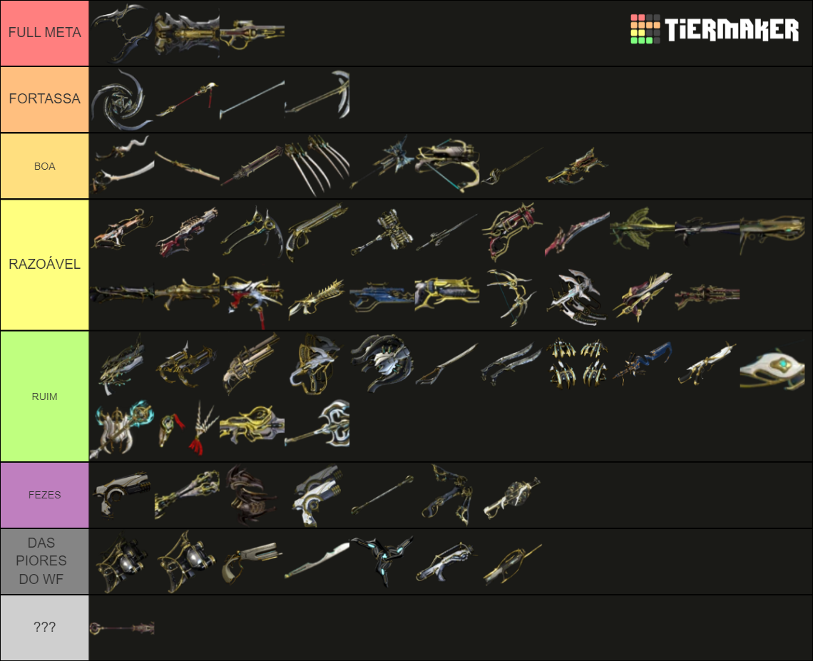 WARFRAME Prime Weapons Tier List (Community Rankings) - TierMaker