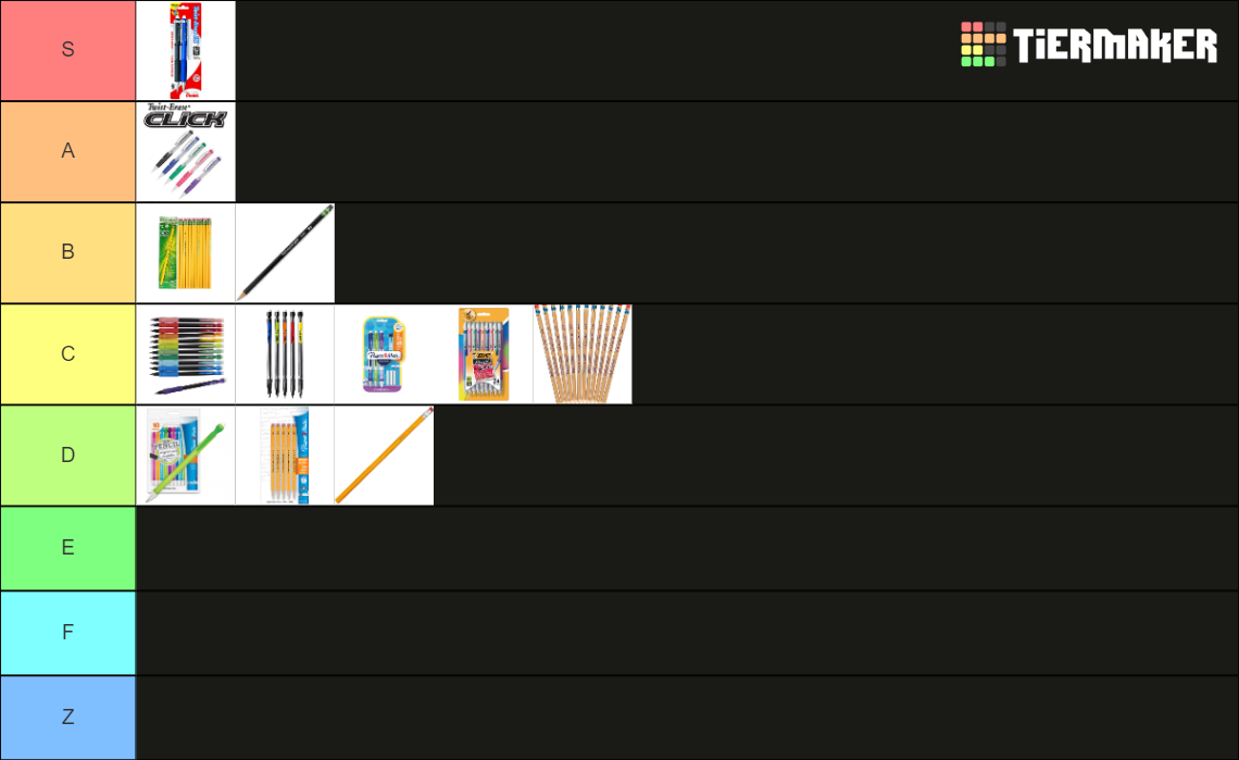 School Pencils Tier List Rankings) TierMaker