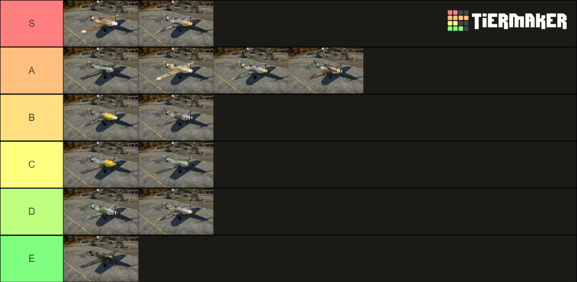 BF109 (War Thunder) Tier List (Community Rankings) - TierMaker