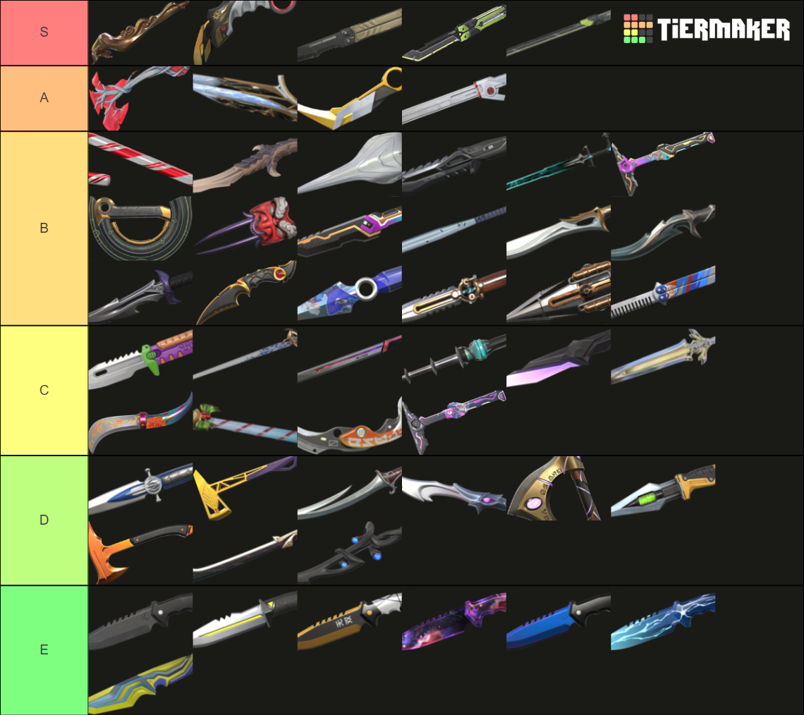 VALORANT Melee Skins (4.08) Tier List (Community Rankings) - TierMaker