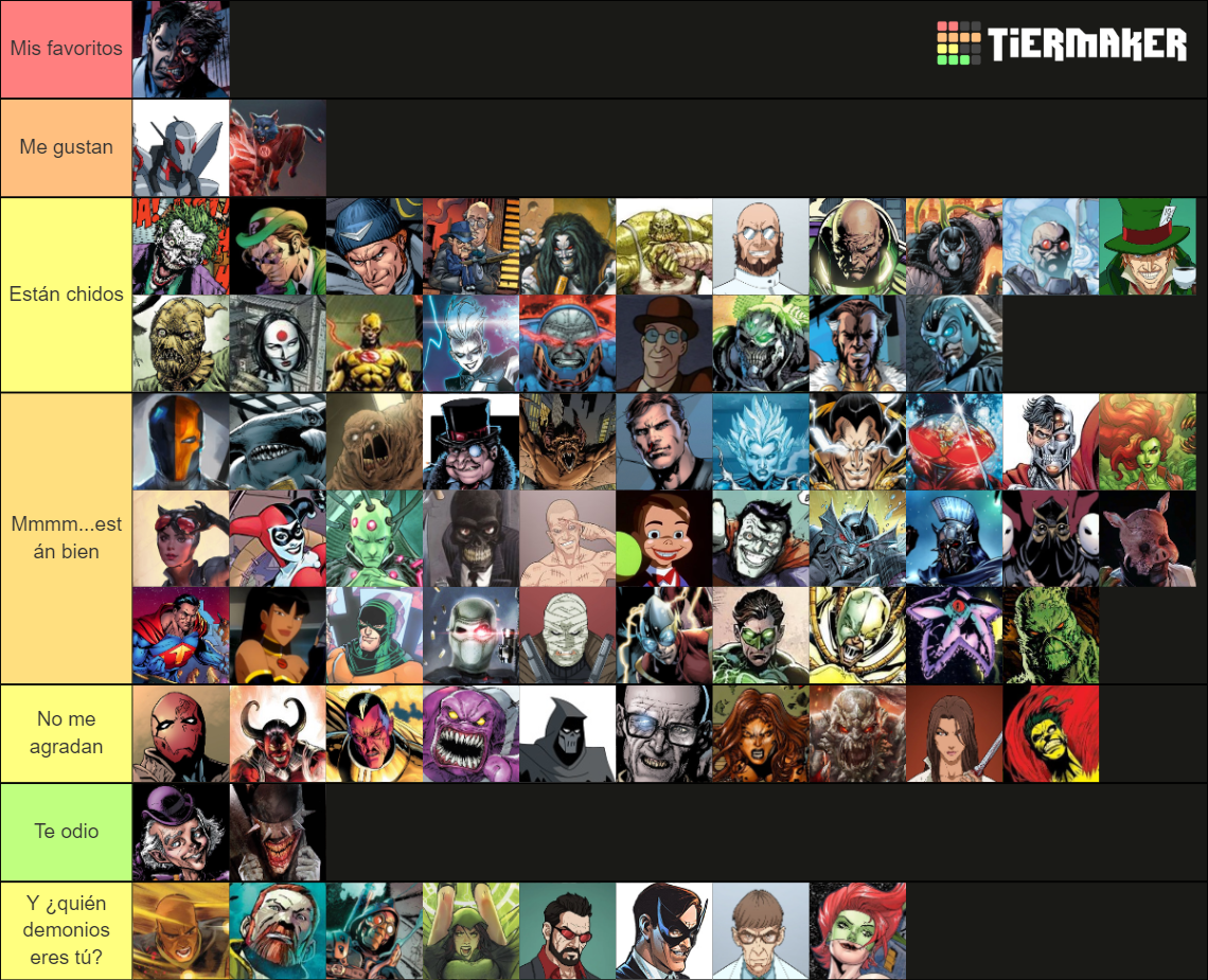 DC Villains Tier List (Community Rankings) - TierMaker