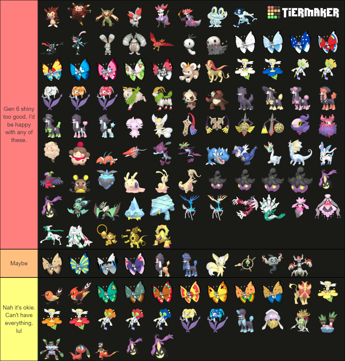 All Gen 6 Shiny Pokemon Tier List Community Rankings Tiermaker 