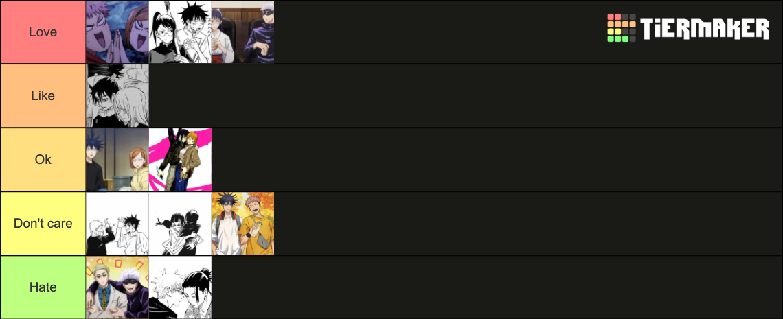 Jujutsu Kaisen Ships Tier List (community Rankings) - Tiermaker