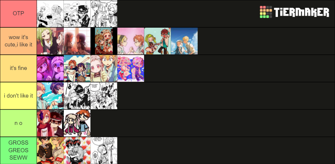 Toilet Bound Hanako-kun Ships Tier List (Community Rankings) - TierMaker