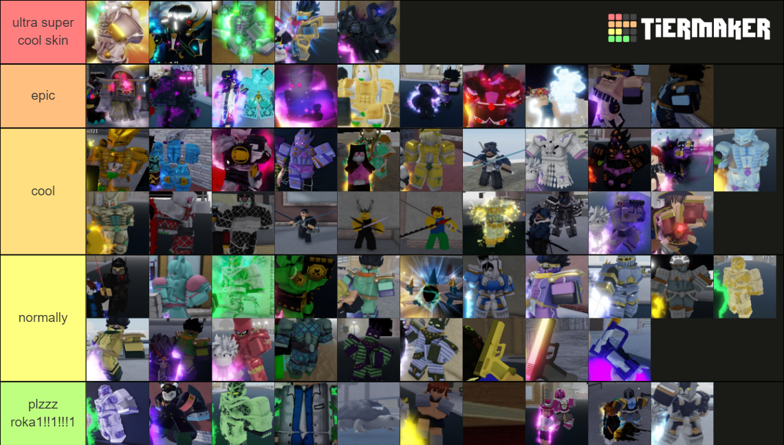 skins stends YBA 2022 Tier List Rankings) TierMaker