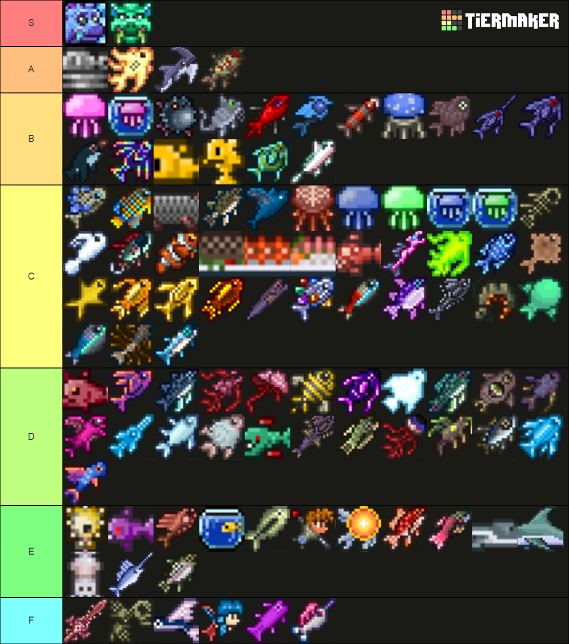 All Terraria Fish Tier List Rankings) TierMaker