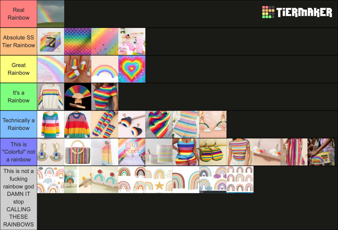 Rainbow Tier List Rankings) TierMaker