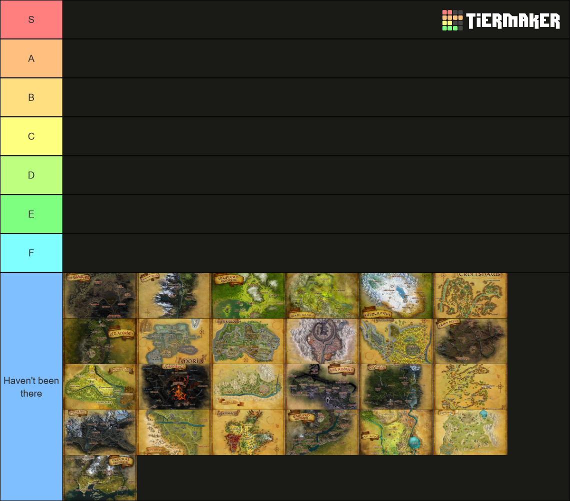 LOTRO Regions Tier List Rankings) TierMaker