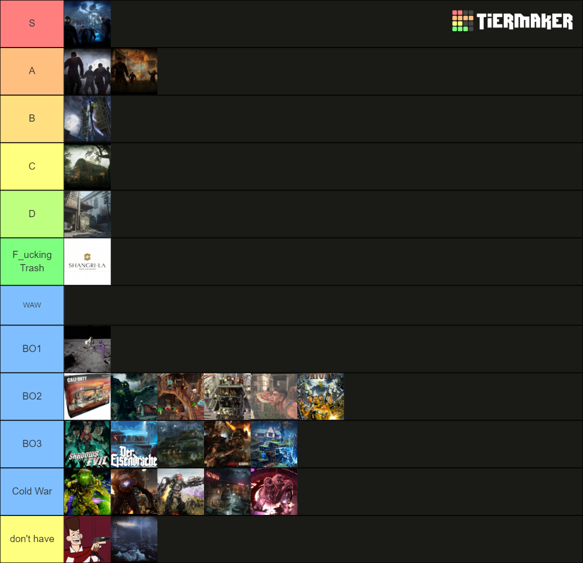 COD Zombies Greatest Hits Tier List (Community Rankings) - TierMaker