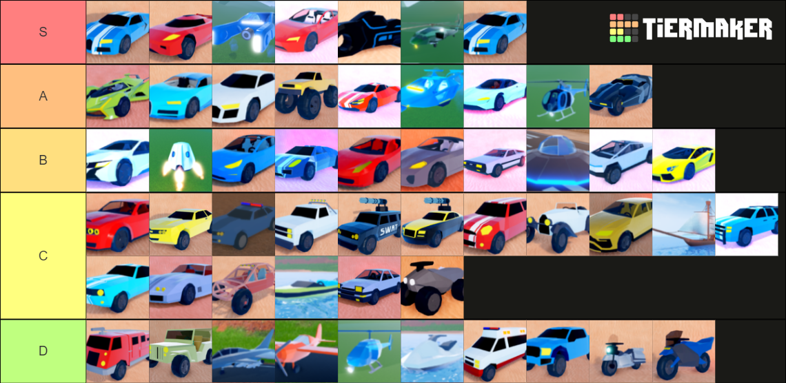 Every Jailbreak Vehicle (As of March 2021) Tier List