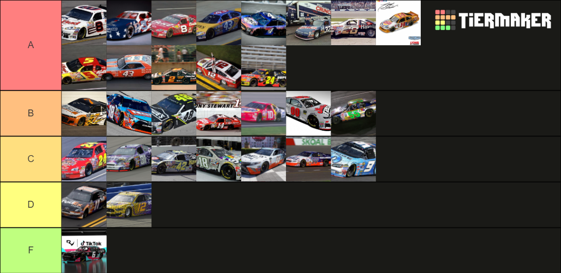 BEST NASCAR Paint Schemes 1 Tier List Rankings) TierMaker