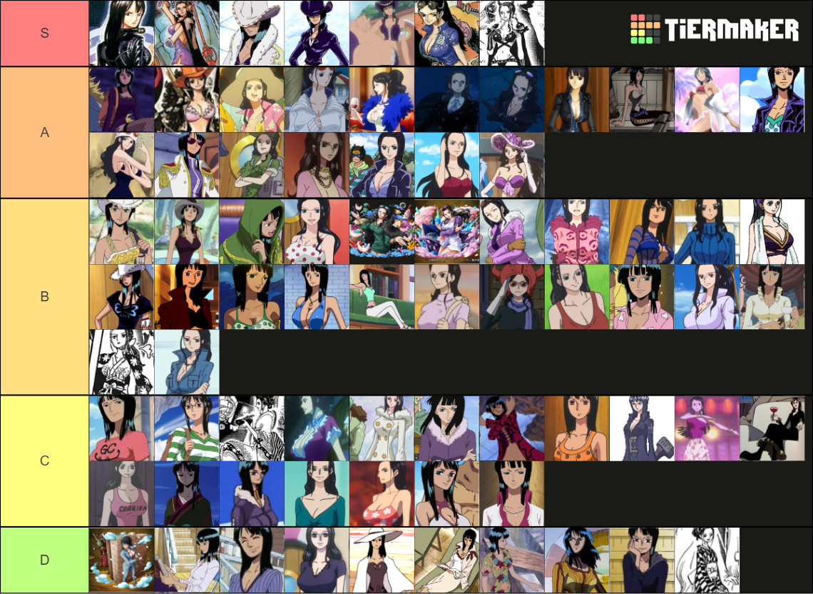 Nico Robin 70 Outfits Tier List Community Rankings TierMaker Nico Robin 70 Outfits Tier List Community Rankings TierMaker