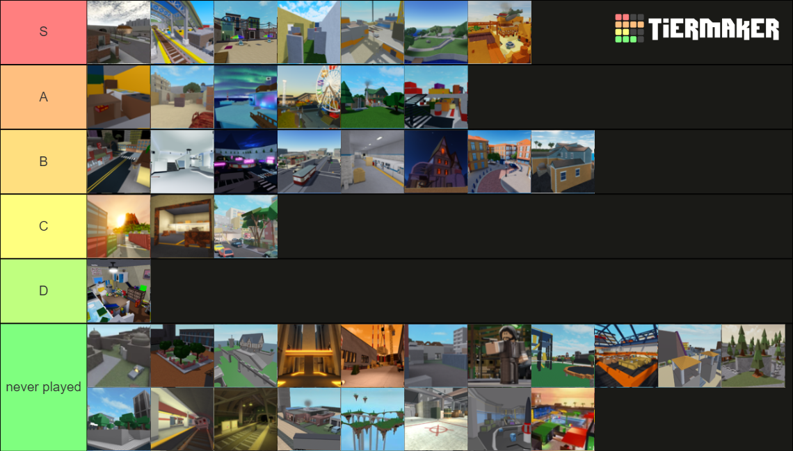 Arsenal ROBLOX maps Tier List (Community Rankings) - TierMaker