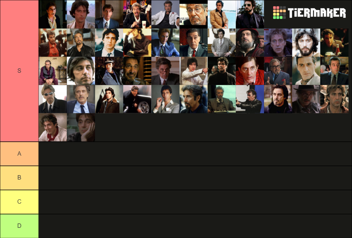 Al Pacino roles ranked Tier List (Community Rankings) - TierMaker