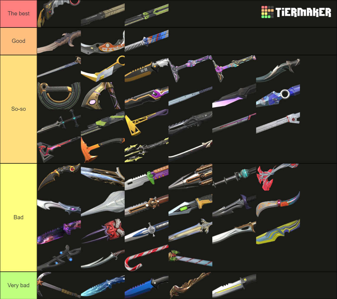 All Valorant Knife Skins Tier List Prices And How To Get Them Easily ...