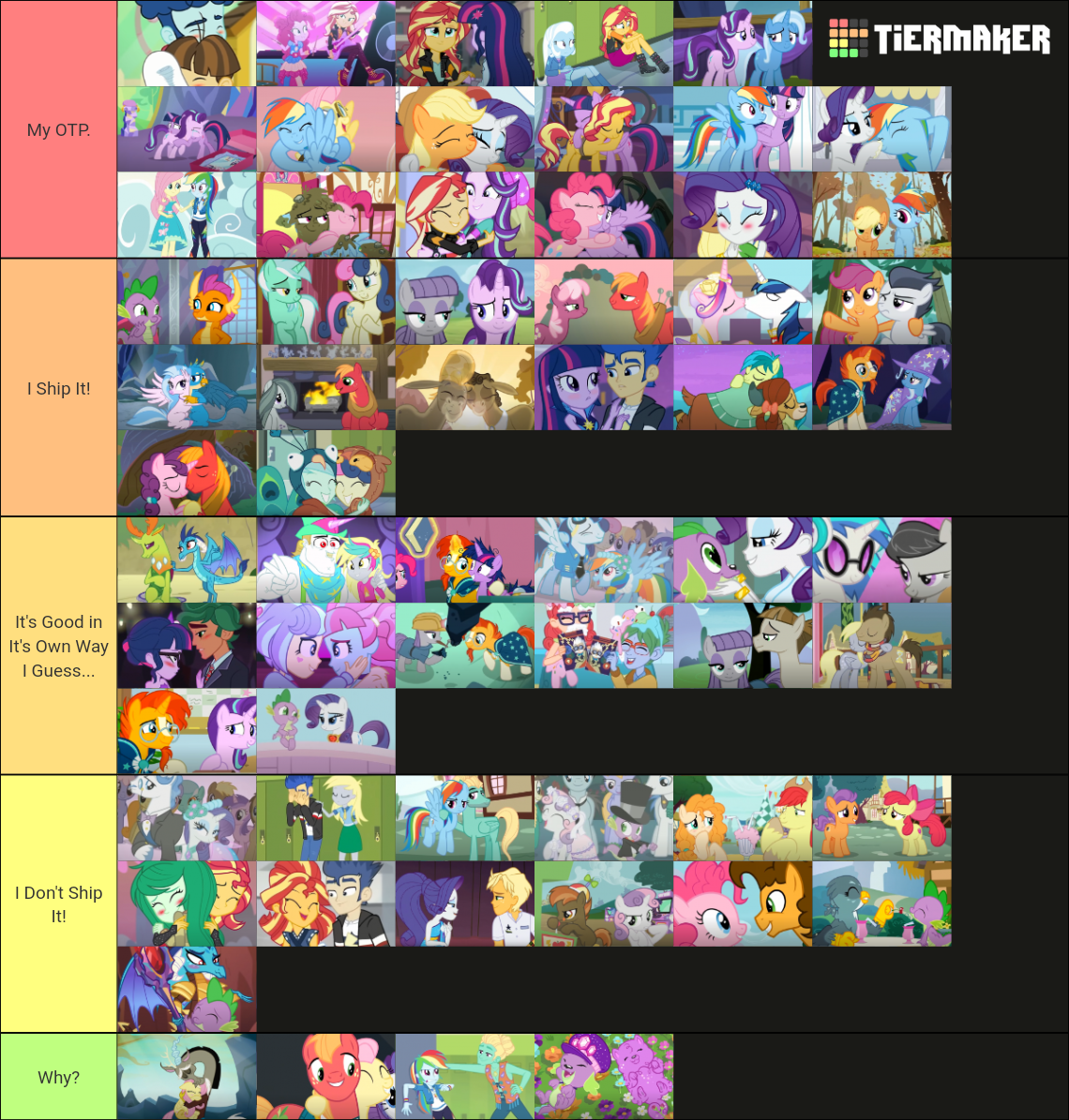 My Little Pony Ships Tier List (Community Rankings) - TierMaker