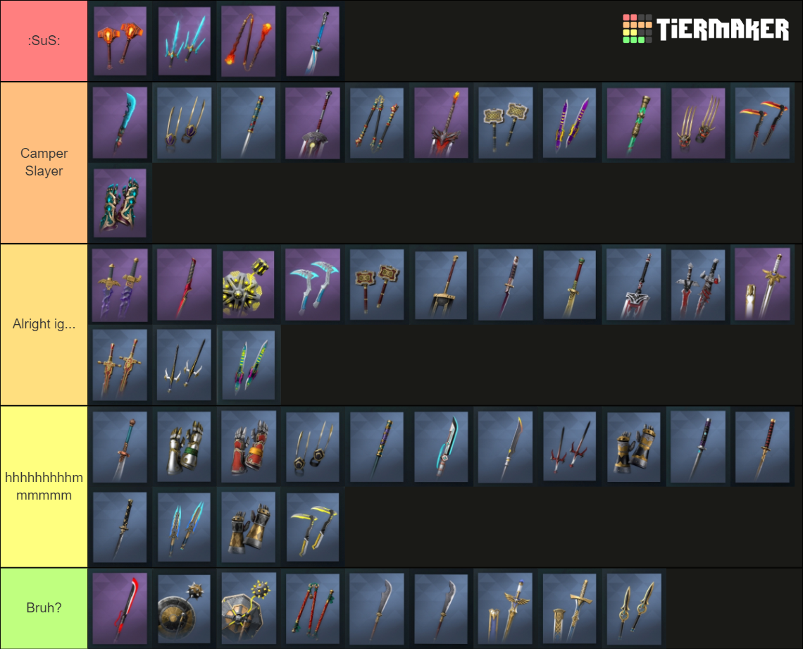 Shadow fight arena Weapons Tier List (Community Rankings) - TierMaker