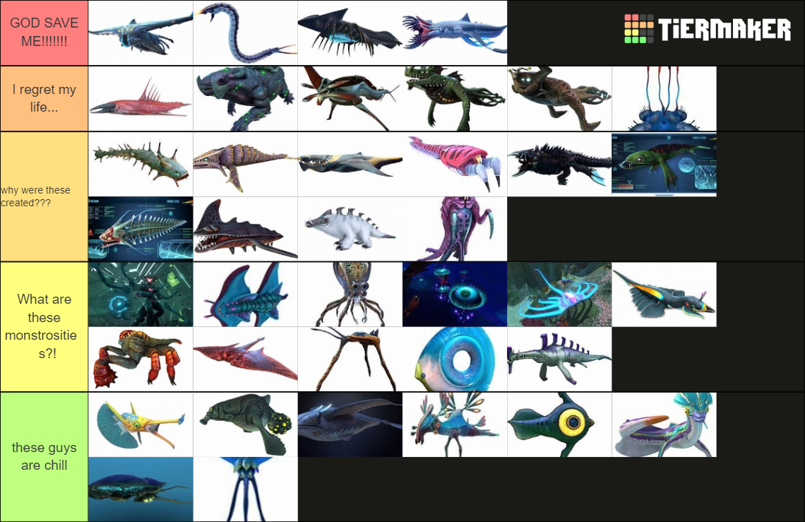 Subnautica Creatures Tier List (Community Rankings) - TierMaker