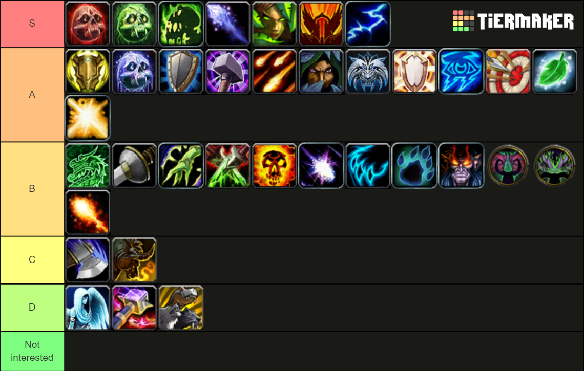 World of Warcraft Class Specializations Tier List Rankings) TierMaker