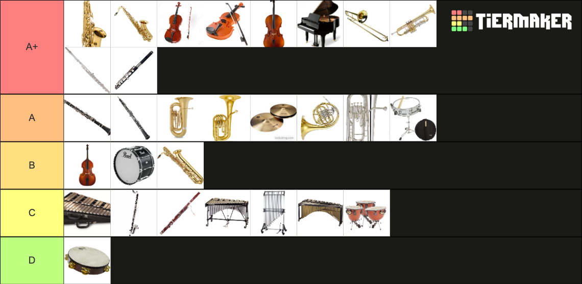 Instruments Tier List Rankings) TierMaker