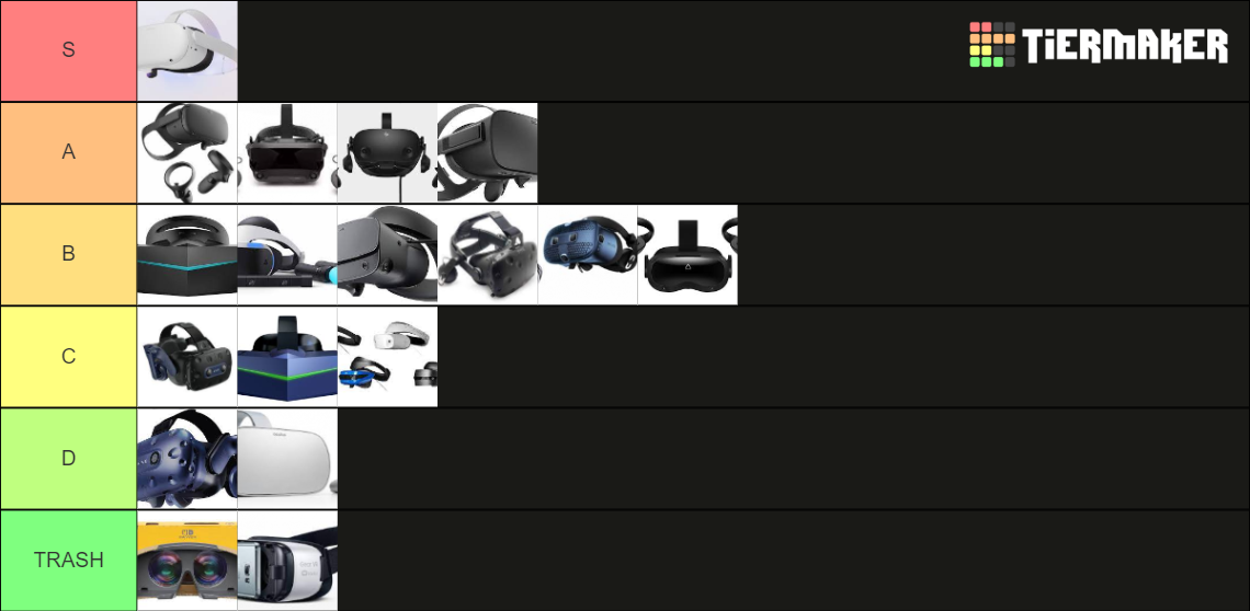 all vr headsets Tier List Rankings) TierMaker