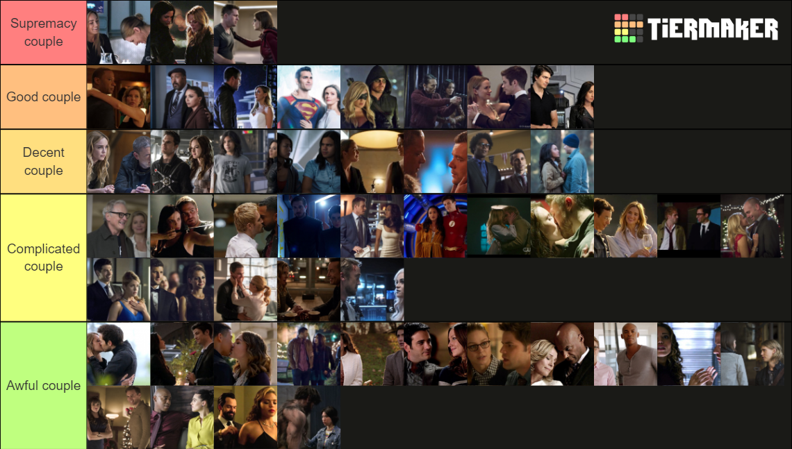 Arrowverse Couples Ranking Tier List Community Rankings Tiermaker 4947