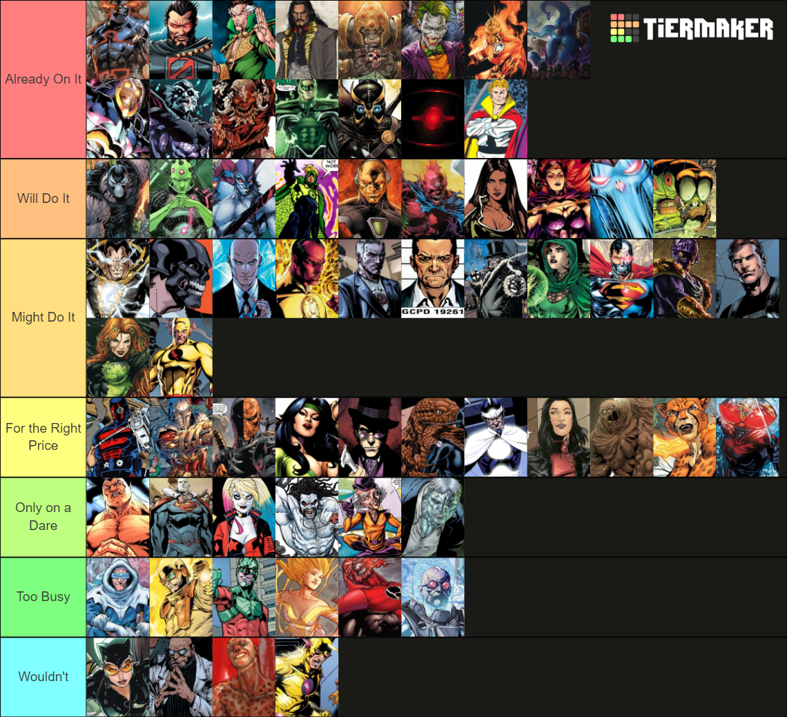 Ultimate DC Comics Villains Tier List (Community Rankings) - TierMaker