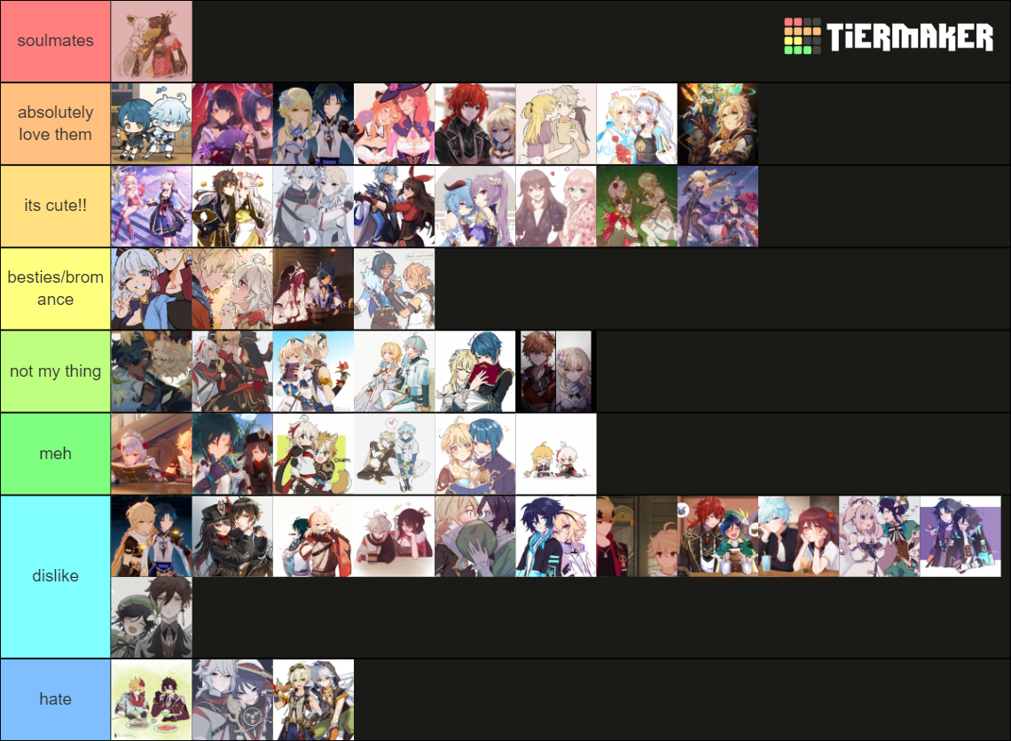 Popular Genshin Impact Ships (Updated to 1.7/2.0) Tier List