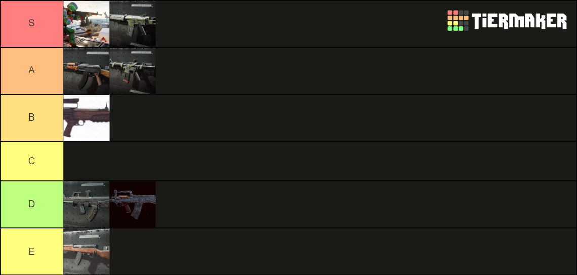 COD Cold War weapons Tier List Rankings) TierMaker