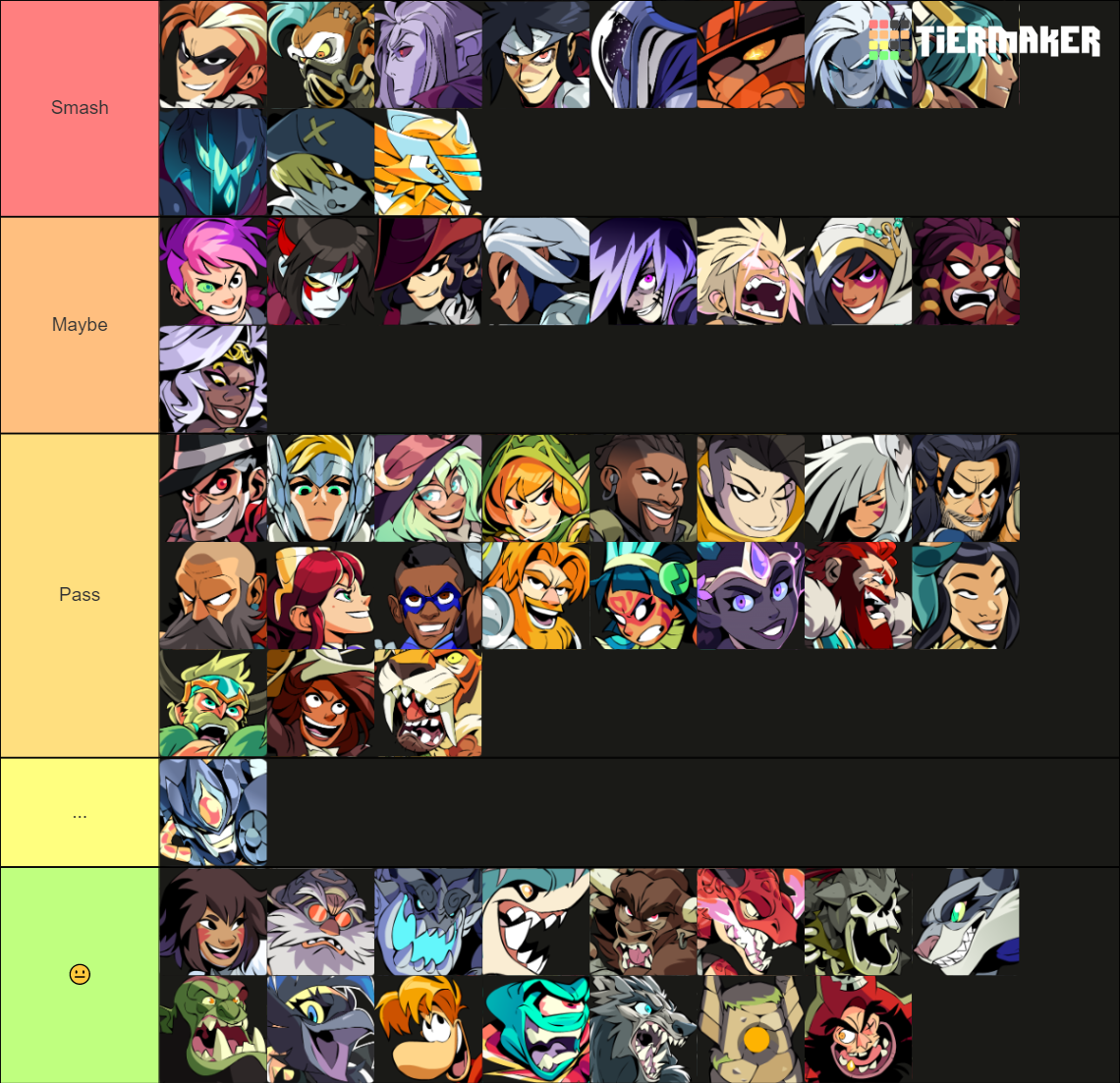 Smash or Pass Brawlhalla Tier List Rankings) TierMaker