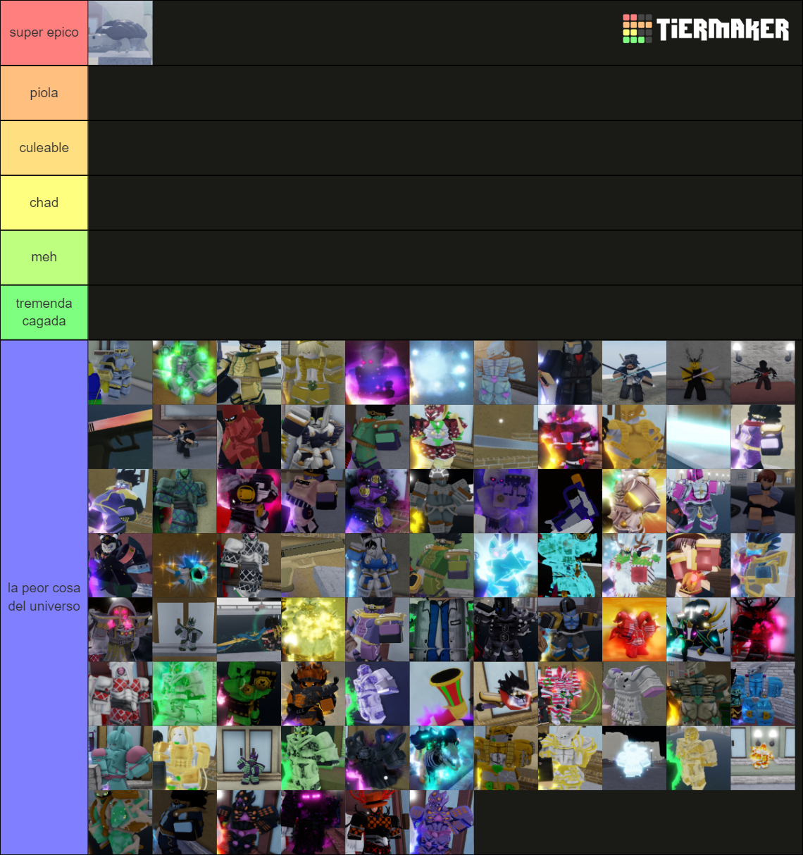 Yba Shiny Cristmas Update Tier List Community Rankings Tiermaker