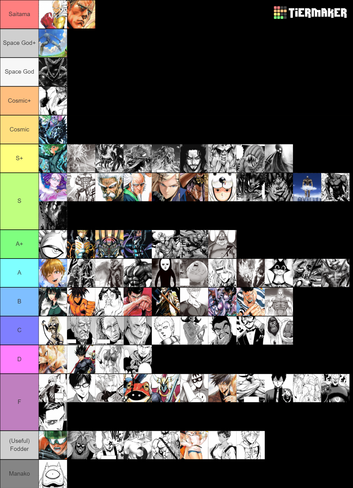 One Punch Man Tier List (Community Rankings) - TierMaker