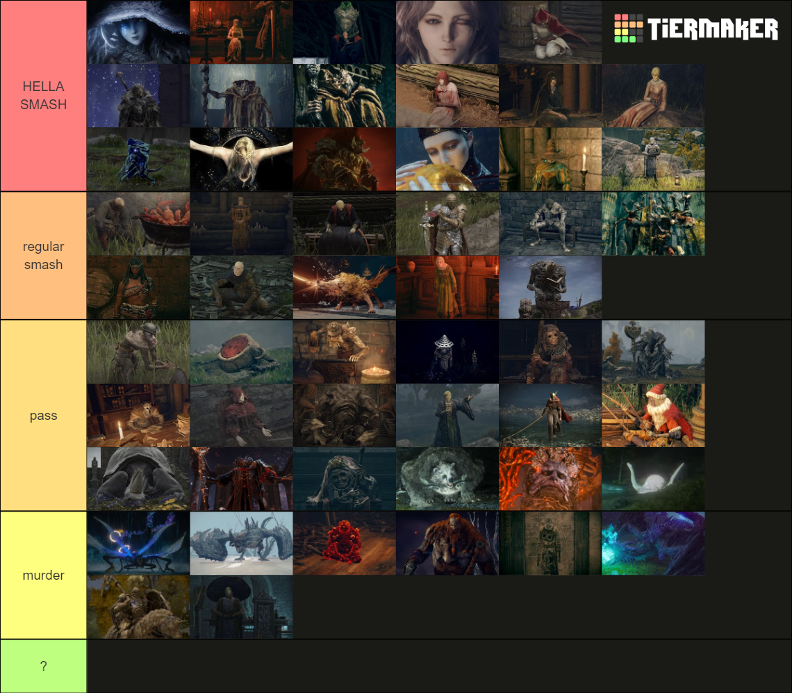 Elden Ring Smash or Pass Tier List Rankings) TierMaker