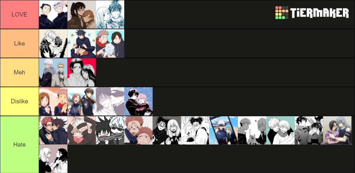 Jujutsu Kaisen Ships Tier List (Community Rankings) - TierMaker