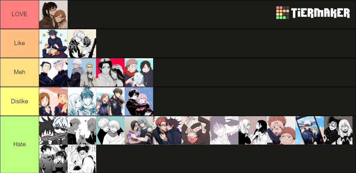 Jujutsu Kaisen Ships Tier List (Community Rankings) - TierMaker