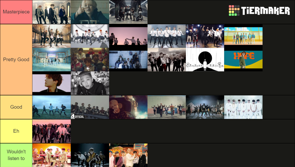 BTS Title Tracks Tier List Community Rankings TierMaker