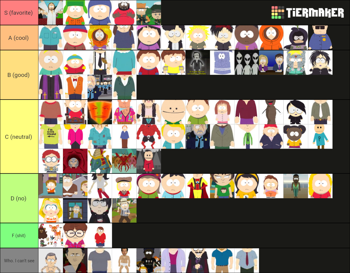 South Park Characters Tier List (Community Rankings) - TierMaker