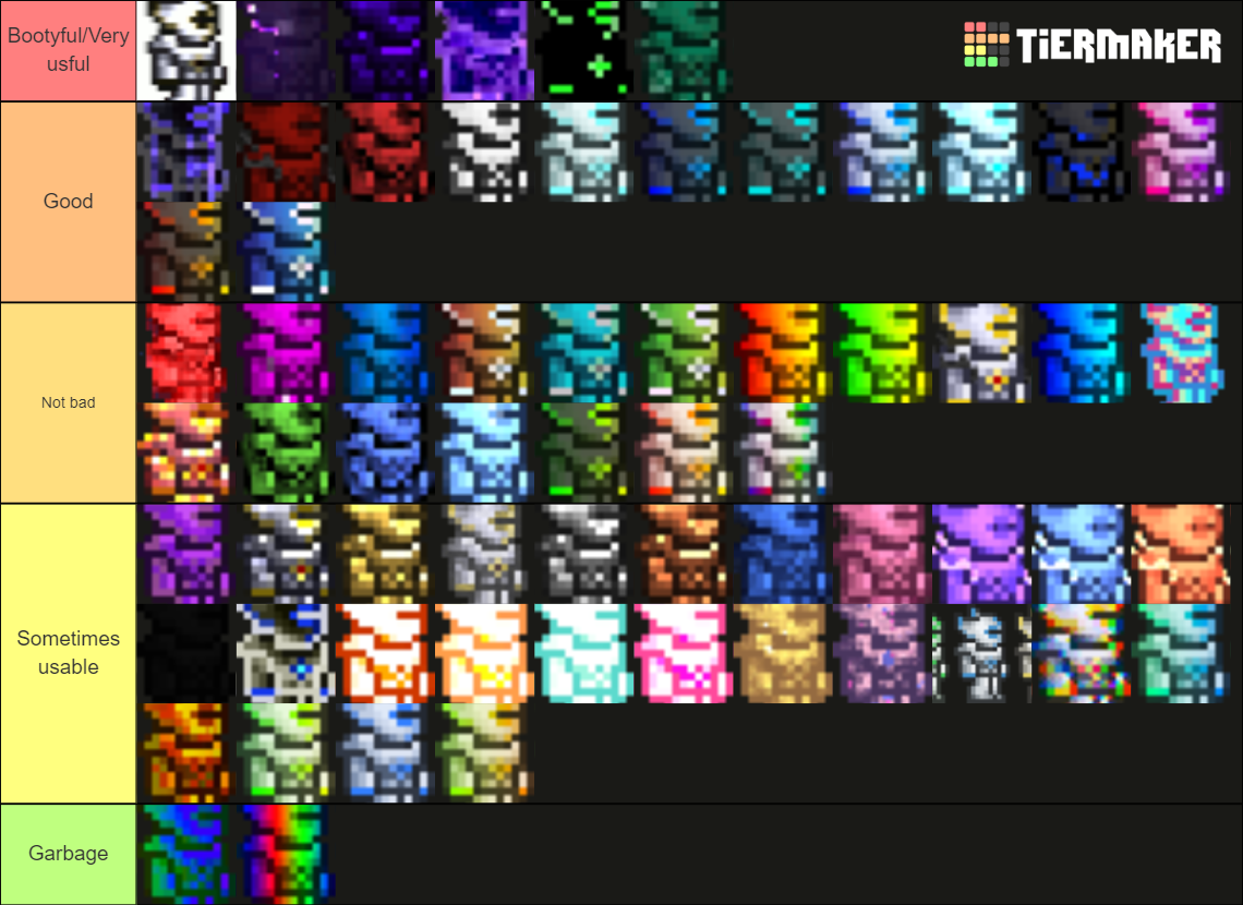 Terraria Dye Tier List Rankings) TierMaker