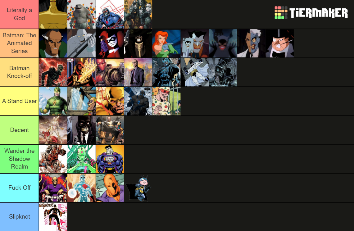 DC Villain of Epicness Tier List Rankings) TierMaker