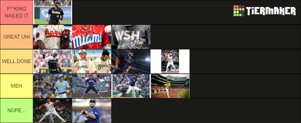 MLB City Connect Uniform Rankings Tier List (Community Rankings ...