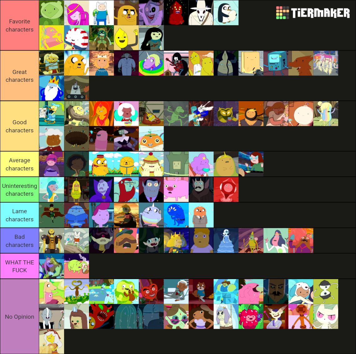 Adventure Time characters Tier List (Community Rankings) - TierMaker