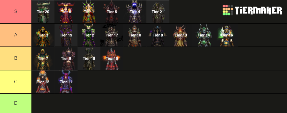 (WOW) Warlock Tier Sets Tier List (Community Rankings) - TierMaker