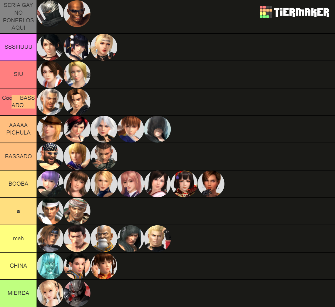 DOA5LR / Dead or Alive 5 Last Round Tier List Rankings