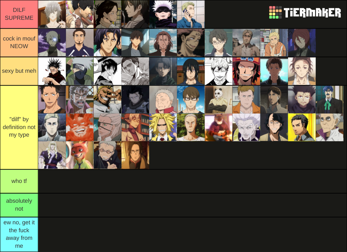 anime dilfs Tier List (Community Rankings) - TierMaker