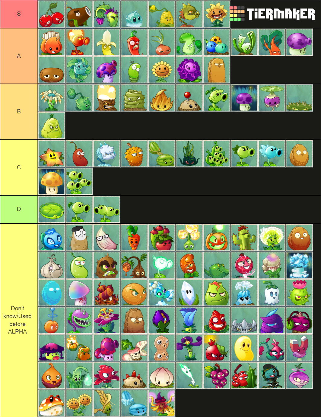 PvZ 2: Eclise - Plants Tier List (Community Rankings) - TierMaker