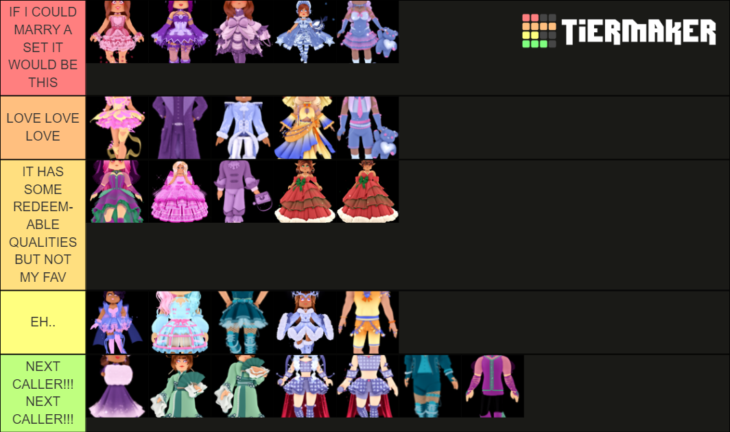 Royale high sets ratings! Tier List (Community Rankings) - TierMaker